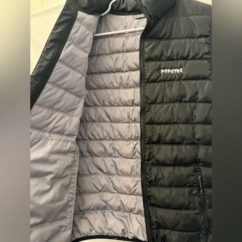 Elevate Men's Mercer POPEYES Logo Insulated Black Puffer Zippered Vest Small